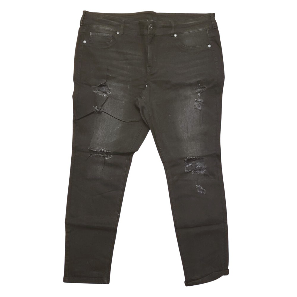 Maurices Plus size 22 Denim Flex Black Ripped‎ skinny Jegging Jeans